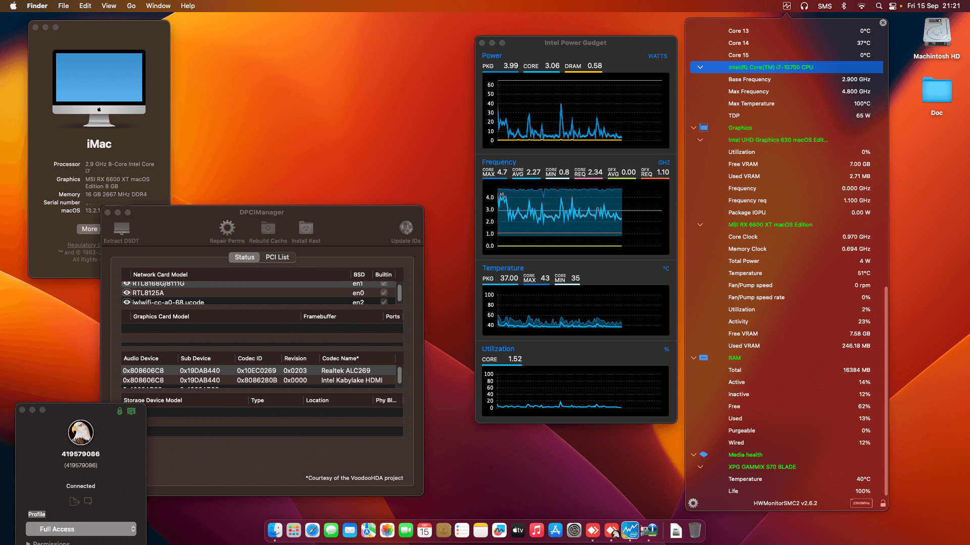 Success Hackintosh macOS Ventura 13.2.1 Build 22D68 in Zotac Magnus One ECM73070C
